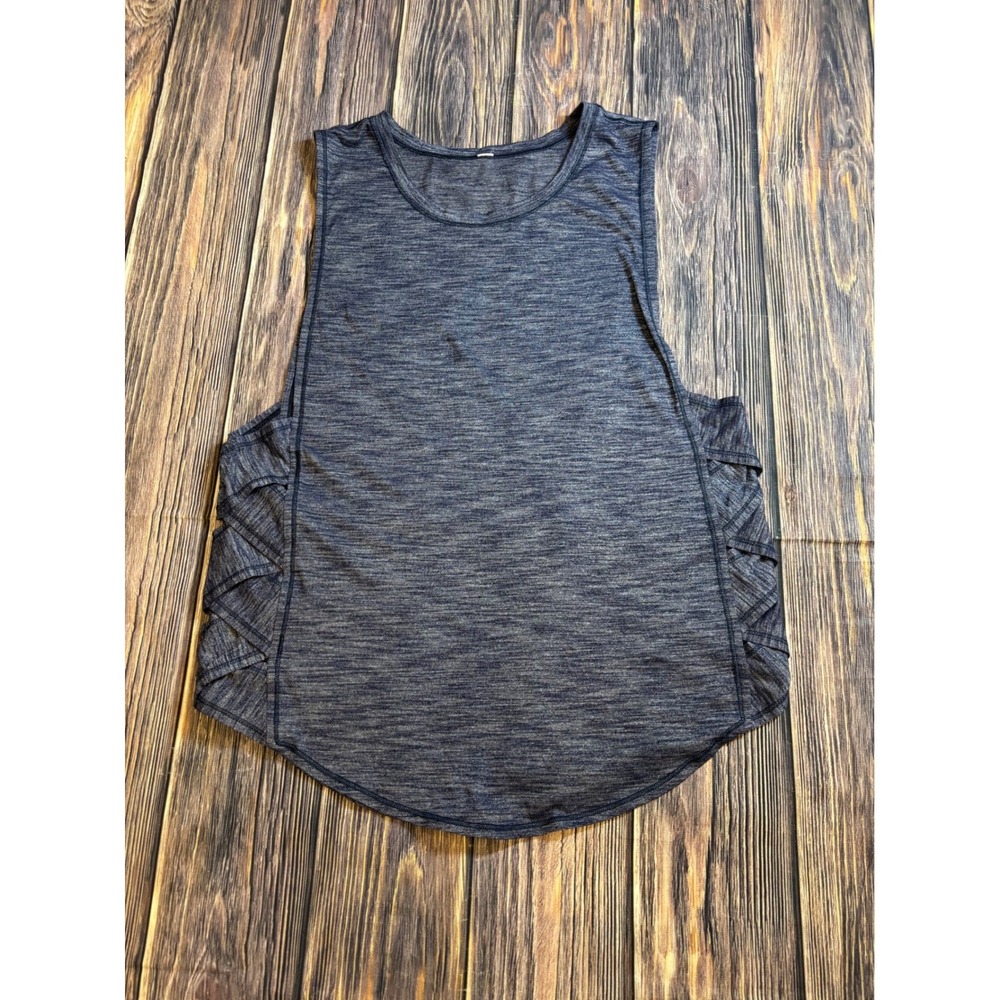 Lululemon Var-City Tank Womens 6 Heathered Deep Navy Muscle Athleisure Running